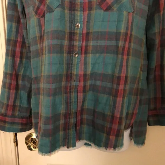 Blue Plaid Button up - Picture 3 of 16